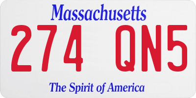 MA license plate 274QN5