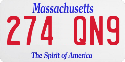 MA license plate 274QN9