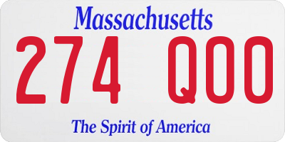 MA license plate 274QO0