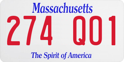 MA license plate 274QO1