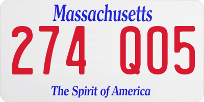 MA license plate 274QO5