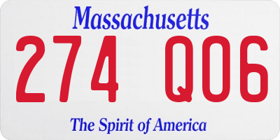 MA license plate 274QO6