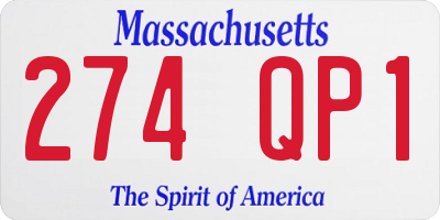 MA license plate 274QP1