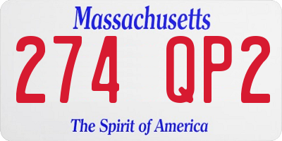 MA license plate 274QP2