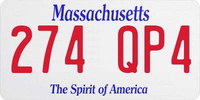 MA license plate 274QP4