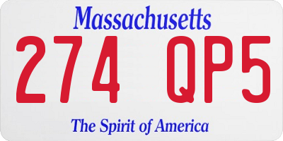 MA license plate 274QP5