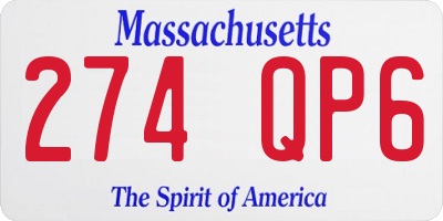 MA license plate 274QP6