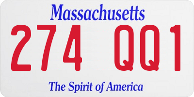 MA license plate 274QQ1