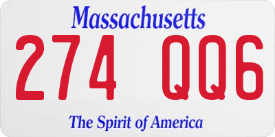 MA license plate 274QQ6