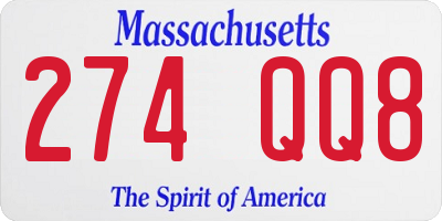 MA license plate 274QQ8
