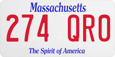 MA license plate 274QR0