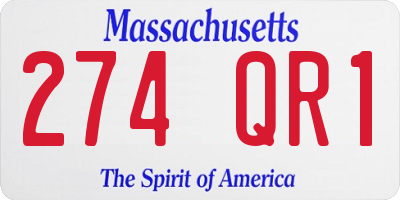 MA license plate 274QR1