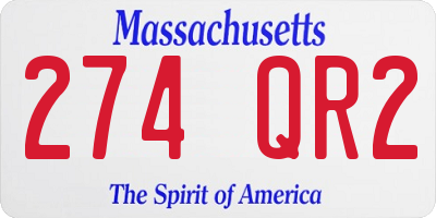 MA license plate 274QR2