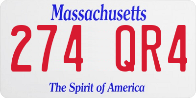 MA license plate 274QR4