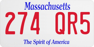 MA license plate 274QR5