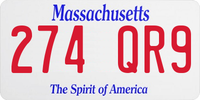 MA license plate 274QR9