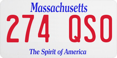 MA license plate 274QS0