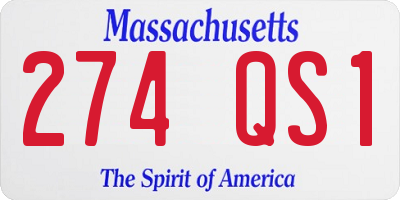 MA license plate 274QS1