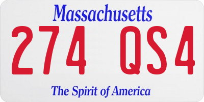 MA license plate 274QS4