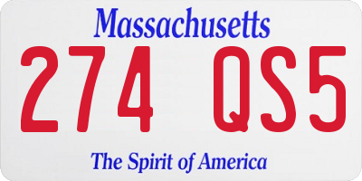 MA license plate 274QS5