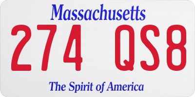 MA license plate 274QS8