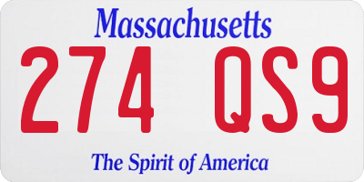 MA license plate 274QS9