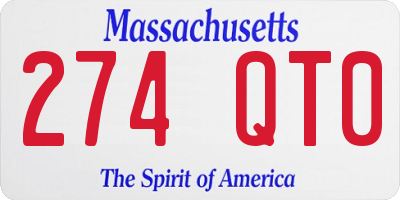 MA license plate 274QT0