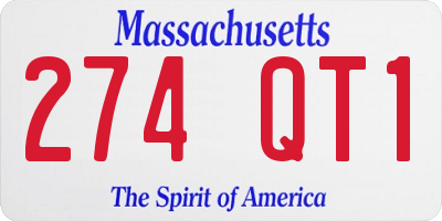 MA license plate 274QT1
