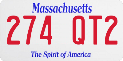 MA license plate 274QT2