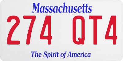 MA license plate 274QT4