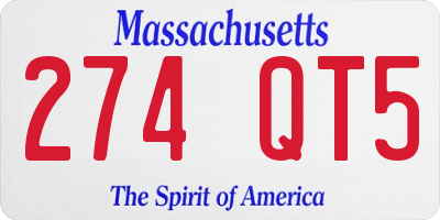 MA license plate 274QT5