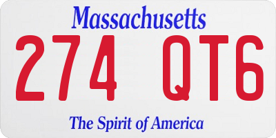 MA license plate 274QT6