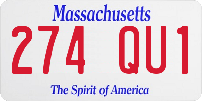 MA license plate 274QU1