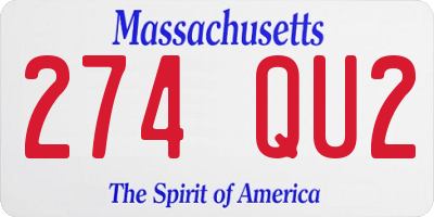 MA license plate 274QU2
