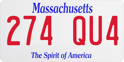 MA license plate 274QU4