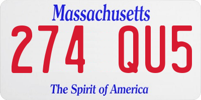 MA license plate 274QU5