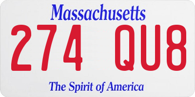 MA license plate 274QU8