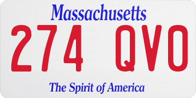 MA license plate 274QV0