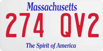 MA license plate 274QV2