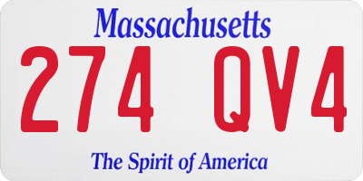 MA license plate 274QV4