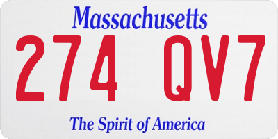 MA license plate 274QV7