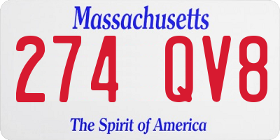 MA license plate 274QV8
