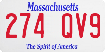 MA license plate 274QV9