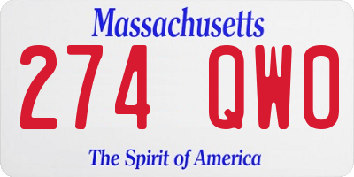 MA license plate 274QW0
