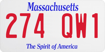 MA license plate 274QW1