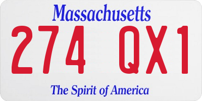 MA license plate 274QX1
