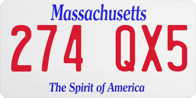 MA license plate 274QX5