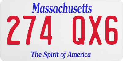 MA license plate 274QX6
