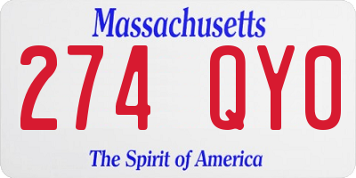 MA license plate 274QY0