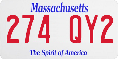 MA license plate 274QY2
